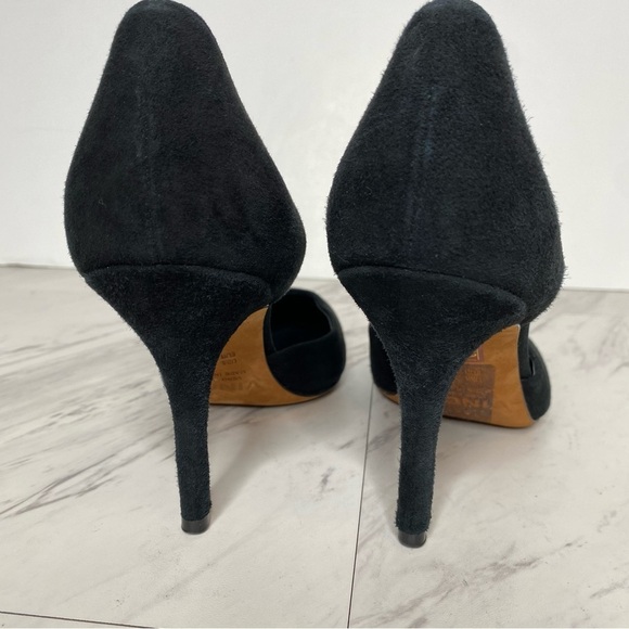 Vince D’Orsay Pointy Toe Black Suede Pump 7 1/2 M - Picture 4 of 15